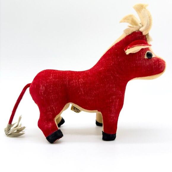 Dream Pets Red Bull/Cow/Ox 1960s R. Dakin & Co. Scarce Plush Stuffed Animal - Picture 4 of 13